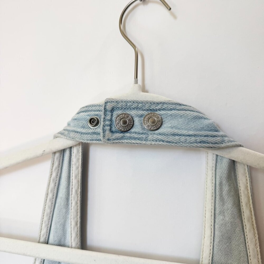 New Levis Janeesah Denim Halter Short Mini Dress - Picture 5 of 13